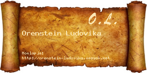Orenstein Ludovika névjegykártya